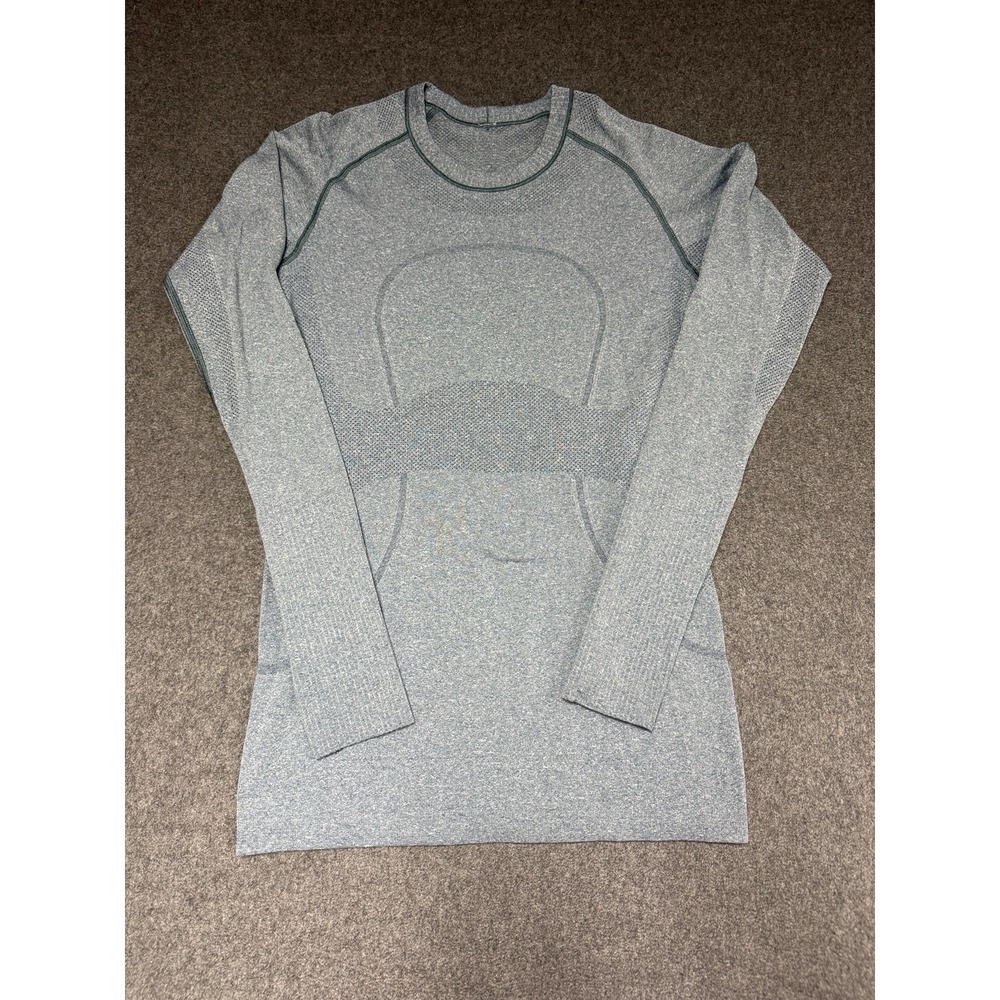 Lululemon Swifty Tech Long Sleeve Size 6 Green Athletic Running‎ Shirt Top Logo